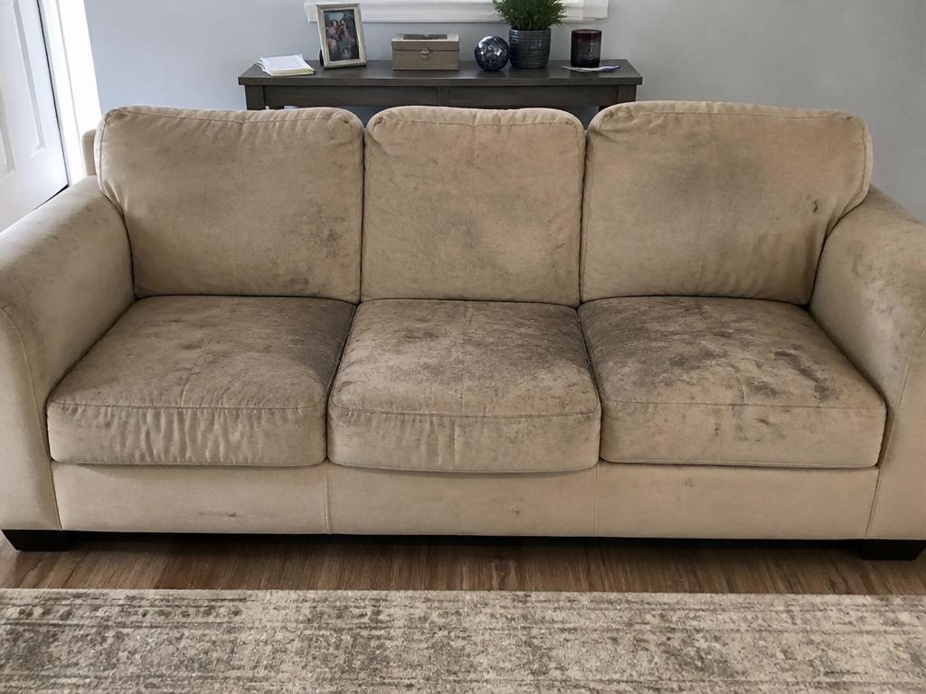 Sofa before cleaning